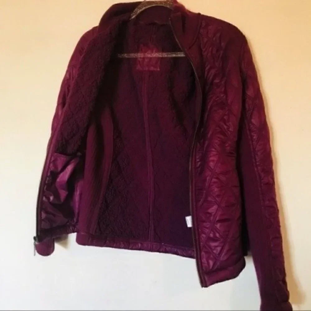 Prana Fushia quilted puffer jacket Small BoxO maroon insulated